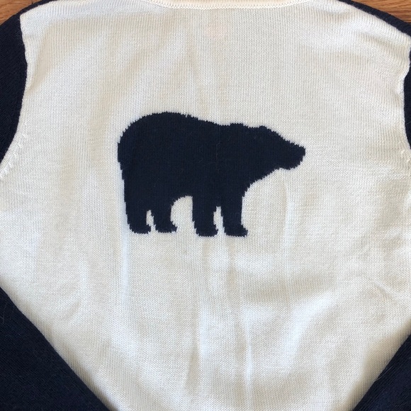Perfect Moment Wool Navy and White Turtleneck Bear Sweater - Picture 3 of 8